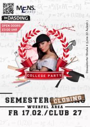 Tickets für Semesterclosing College Party am 17.02.2017 - Karten kaufen